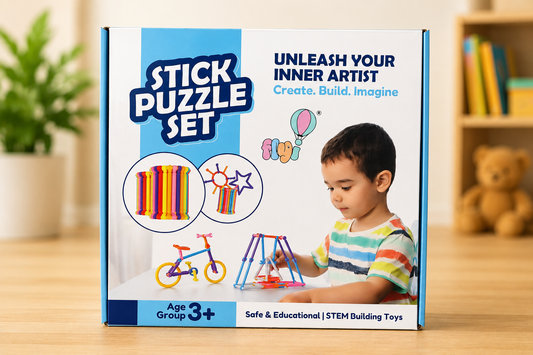 FLYI Stick Puzzle Set – 175+ Colorful STEM Building Sticks for Kids (3+ Years) | Creative Educational Construction Toy