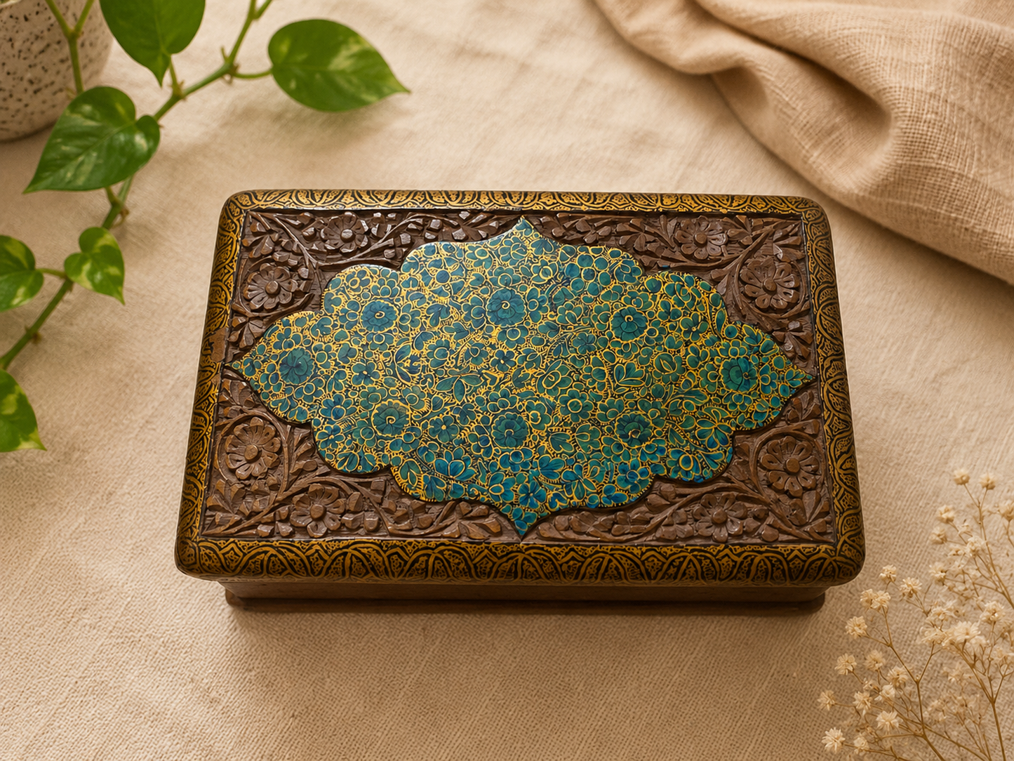 Mystic Mahogany Secret Lock Box – Handcrafted Wooden Treasure Chest