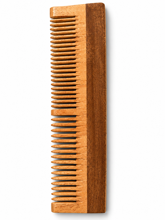 Handcrafted Natural Bamboo Wooden Comb (9 × 5 cm) | Dual-Teeth Eco-Friendly Hair Comb