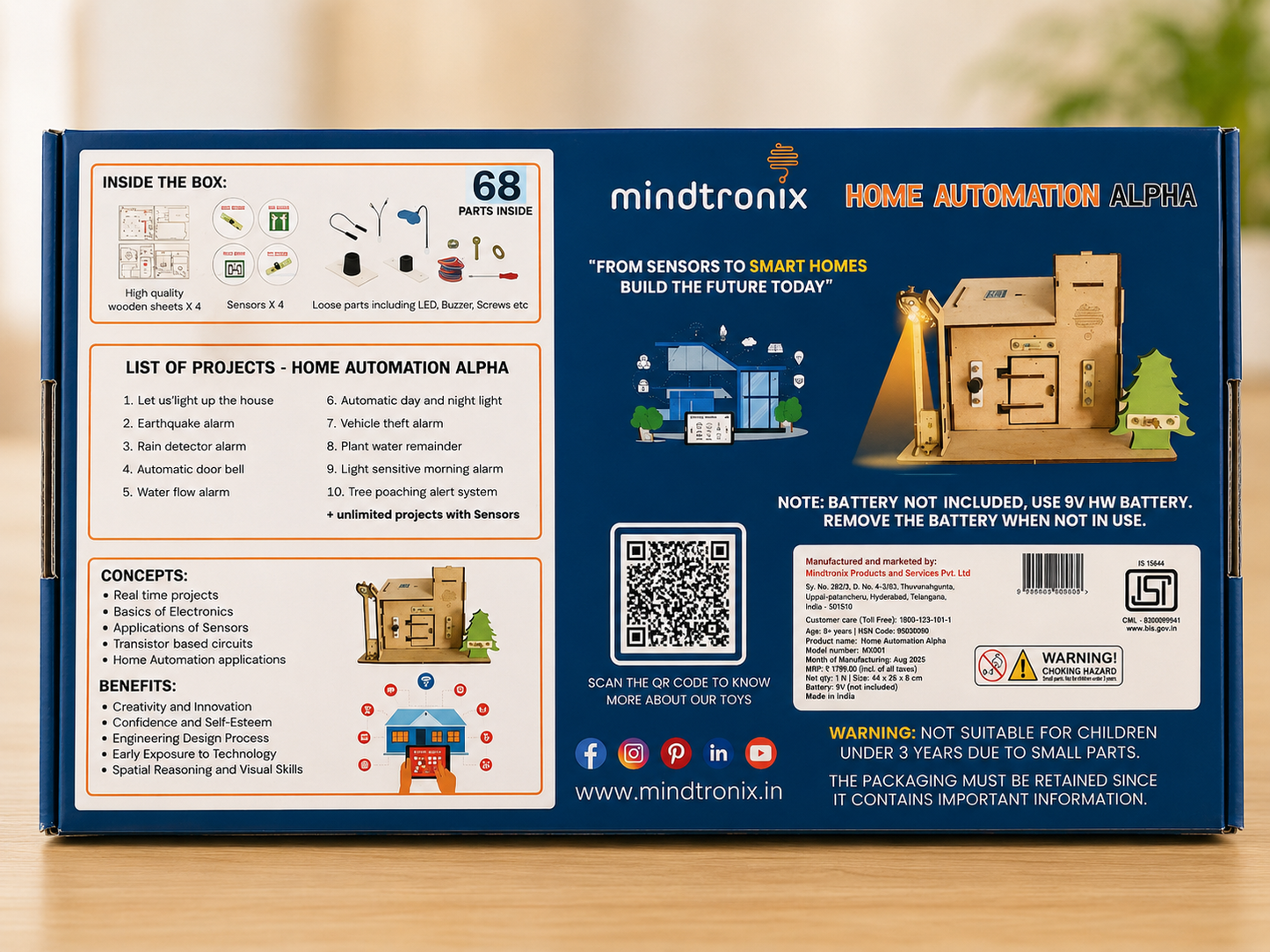 Mindtronix Home Automation Alpha STEM Kit | 10-in-1 Smart Home Projects | DIY Electronics Kit for Kids 8+