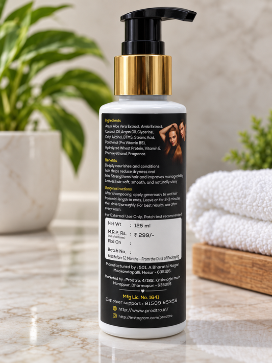 Prodtro Amla Aloe Vera Conditioner | Nourishing & Strengthening Conditioner for Soft, Smooth & Shiny Hair | 125 ml