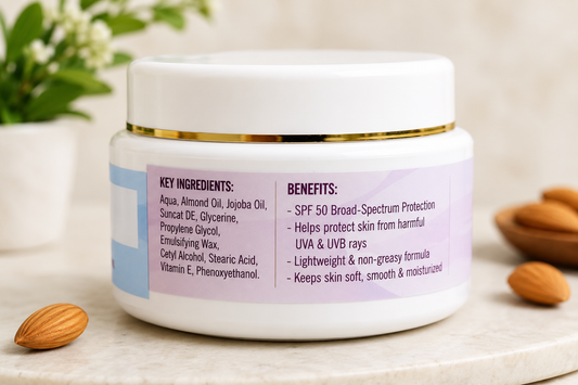 STASHO Sunscreen Cream SPF 50 | Broad Spectrum UVA & UVB Protection