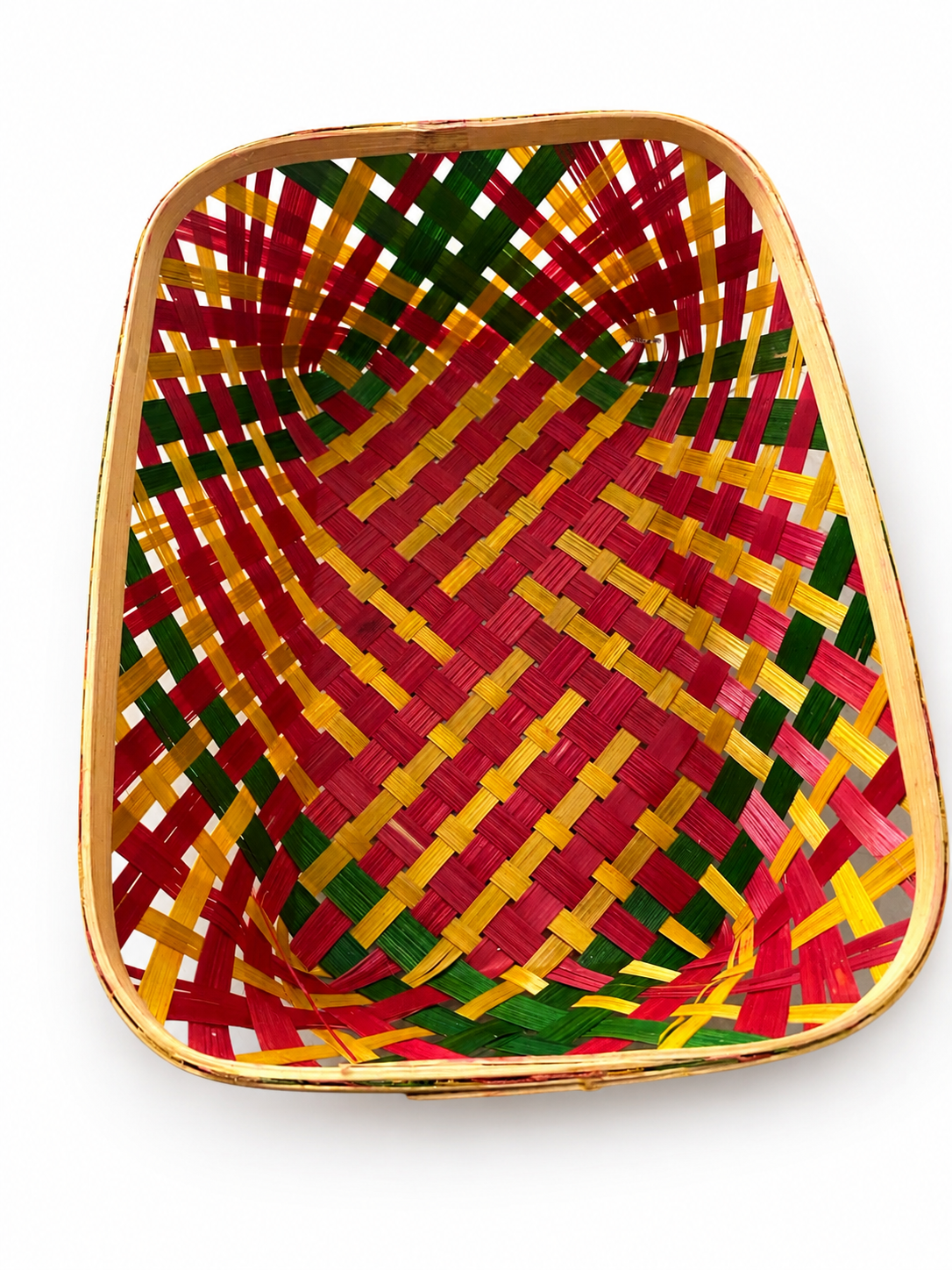 Handcrafted Bamboo Rectangular Basket | Eco-Friendly Multipurpose Storage & Gift Basket