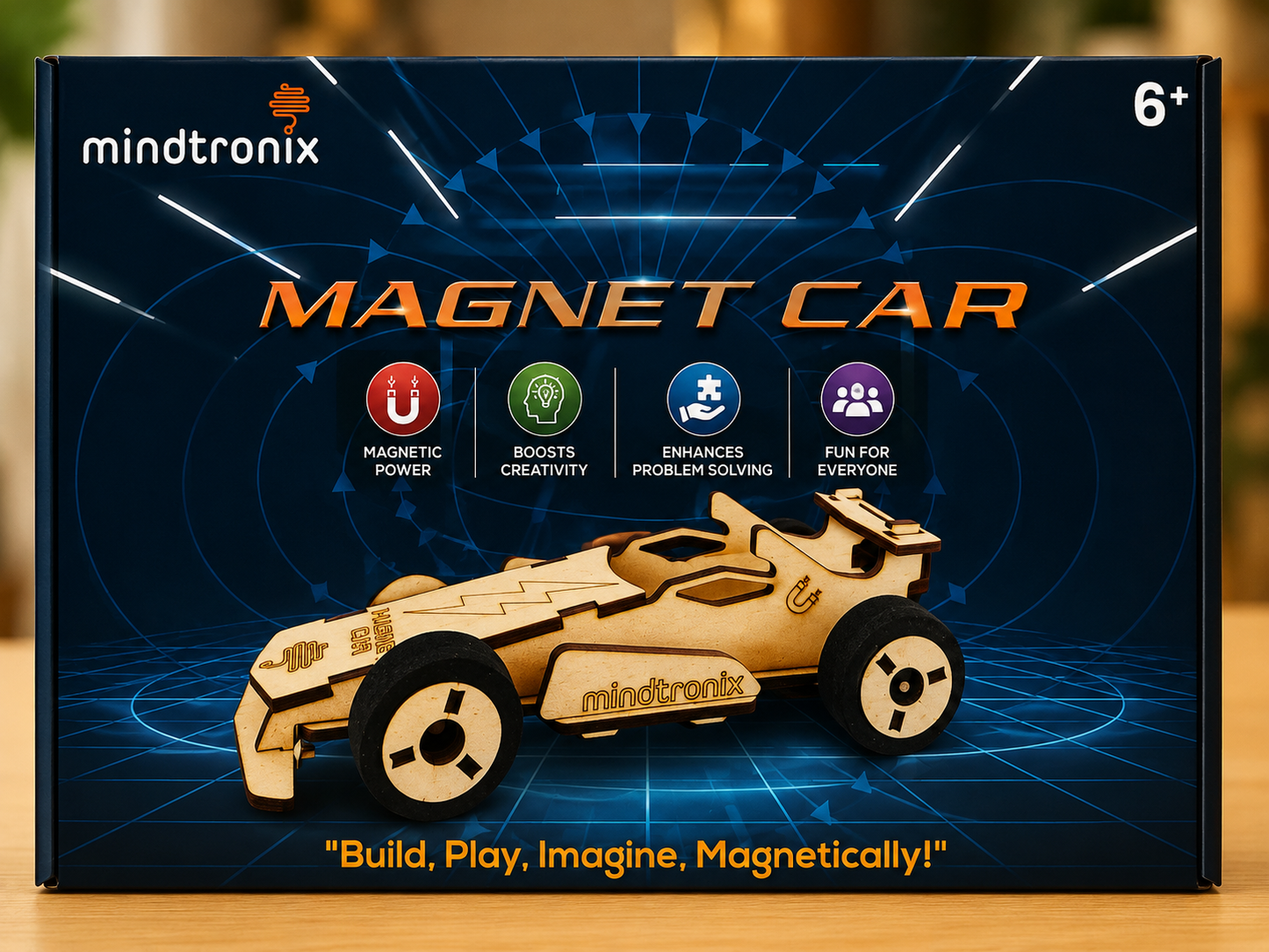 Mindtronix Magnet Car STEM Kit | DIY Magnetic Science Toy Car | Educational Physics Kit for Kids | Age 6+