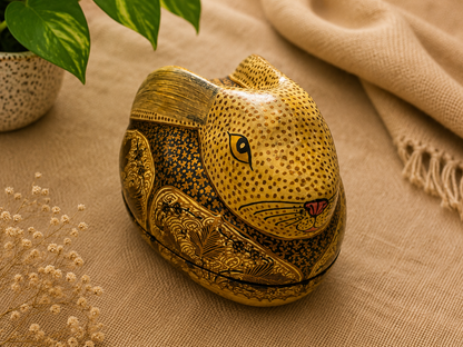 Handcrafted Rabbit-Shaped Keepsake Box – Decorative Wooden Animal Storage Box