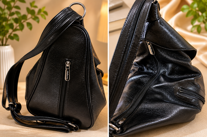Ambur Genuine Leather Women’s Backpack – Classic Black