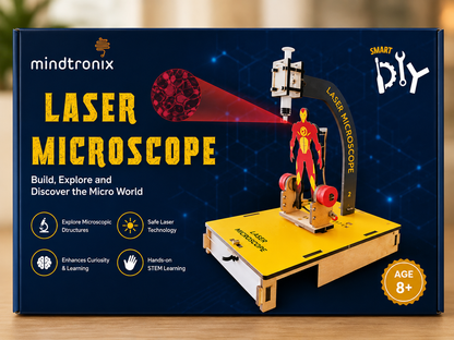 Mindtronix Laser Microscope STEM Kit | DIY Science Experiment Kit for Kids | Educational Microscope Toy | Age 8+