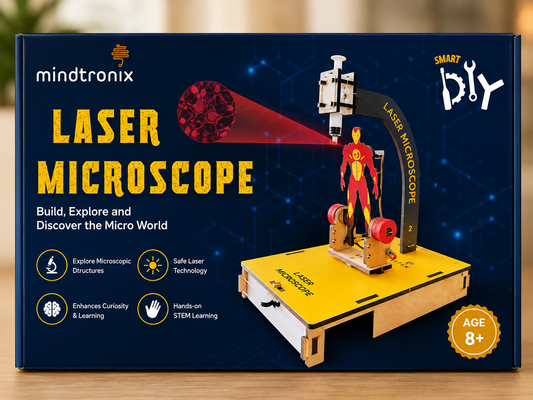 Mindtronix Laser Microscope STEM Kit | DIY Science Experiment Kit for Kids | Educational Microscope Toy | Age 8+
