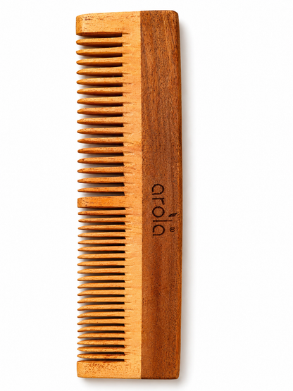 Handcrafted Natural Bamboo Wooden Comb (9 × 5 cm) | Dual-Teeth Eco-Friendly Hair Comb