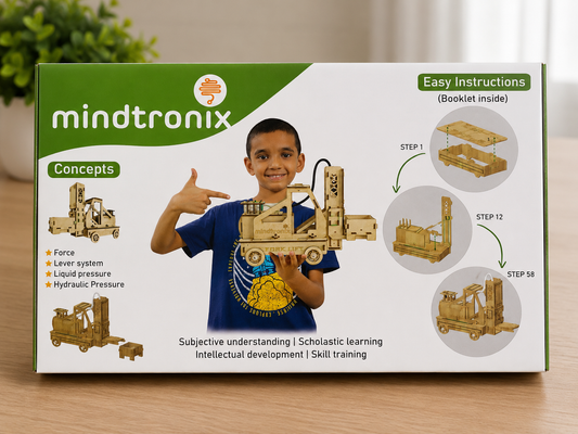 Mindtronix Smart DIY Forklift STEM Kit for Kids | Educational Wooden Construction Toy | Age 8+