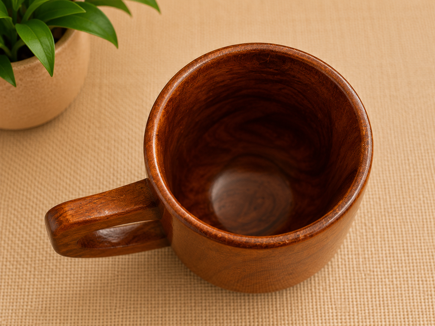 Handcrafted Wooden Coffee Mug – Artisan Carved Wooden Tea Cup