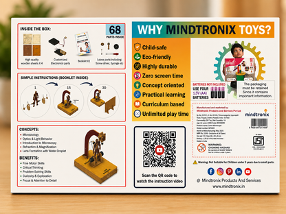 Mindtronix Laser Microscope STEM Kit | DIY Science Experiment Kit for Kids | Educational Microscope Toy | Age 8+