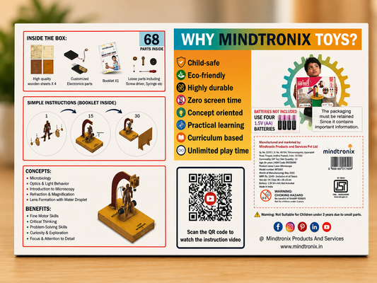 Mindtronix Laser Microscope STEM Kit | DIY Science Experiment Kit for Kids | Educational Microscope Toy | Age 8+