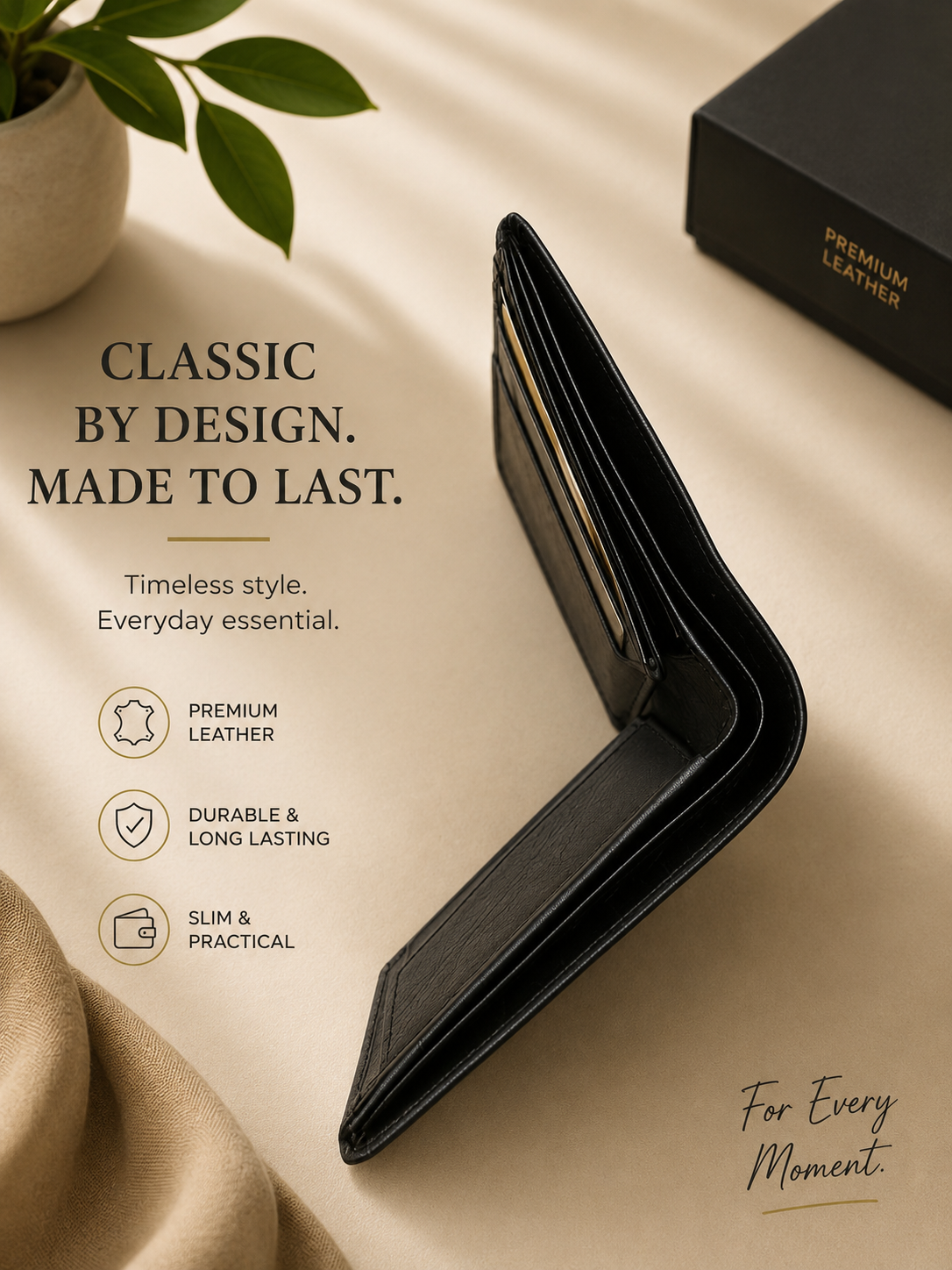 Premium Ambur Leather Wallet – Classic Style, Everyday Essential
