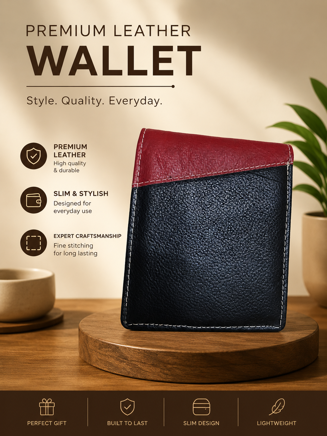 Classic Bi-Fold Leather Wallet
