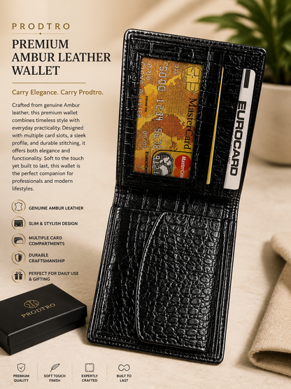 PRODTRO Premium Ambur Leather Wallet – Timeless Style, Everyday Functionality