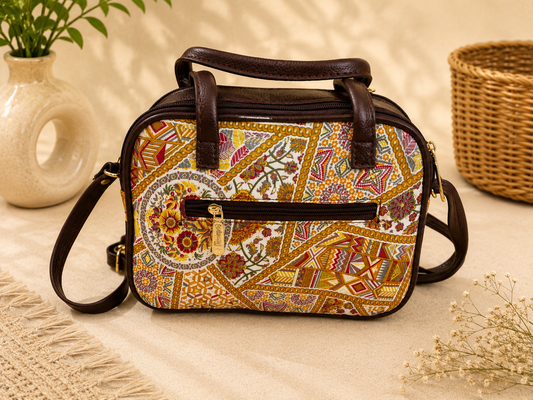 Elegant Printed Women’s Handbag with Adjustable Sling Strap