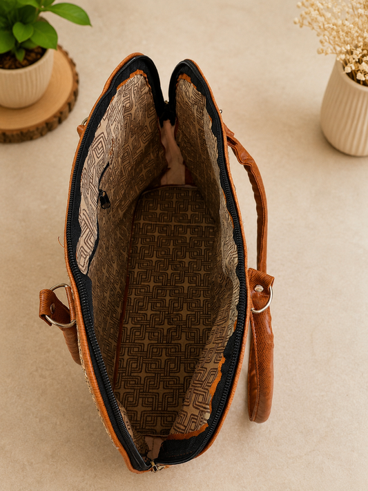 Elegant Woven Handbag for Women (30 × 26 × 18 cm (L × H × W))