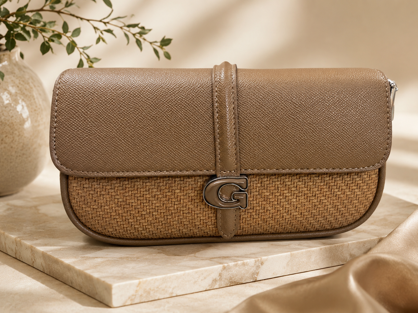 Premium Ambur Leather Ladies Sling Wallet Bag – Tan Brown
