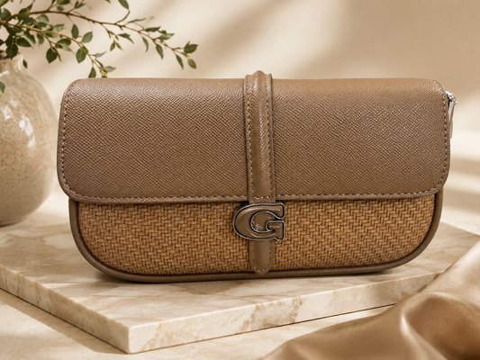 Premium Ambur Leather Ladies Sling Wallet Bag – Tan Brown