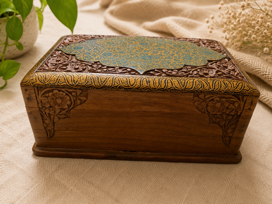 Mystic Mahogany Secret Lock Box – Handcrafted Wooden Treasure Chest