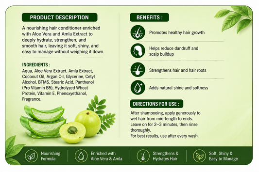 STASHO Amla & Aloe Vera Conditioner | Nourish, Strengthen & Shine Naturally