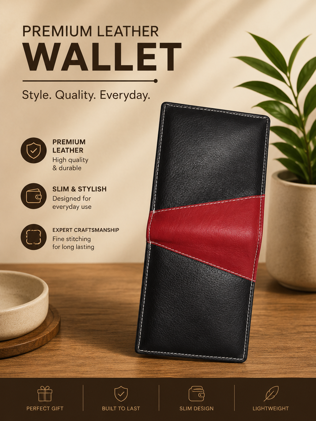 Classic Bi-Fold Leather Wallet