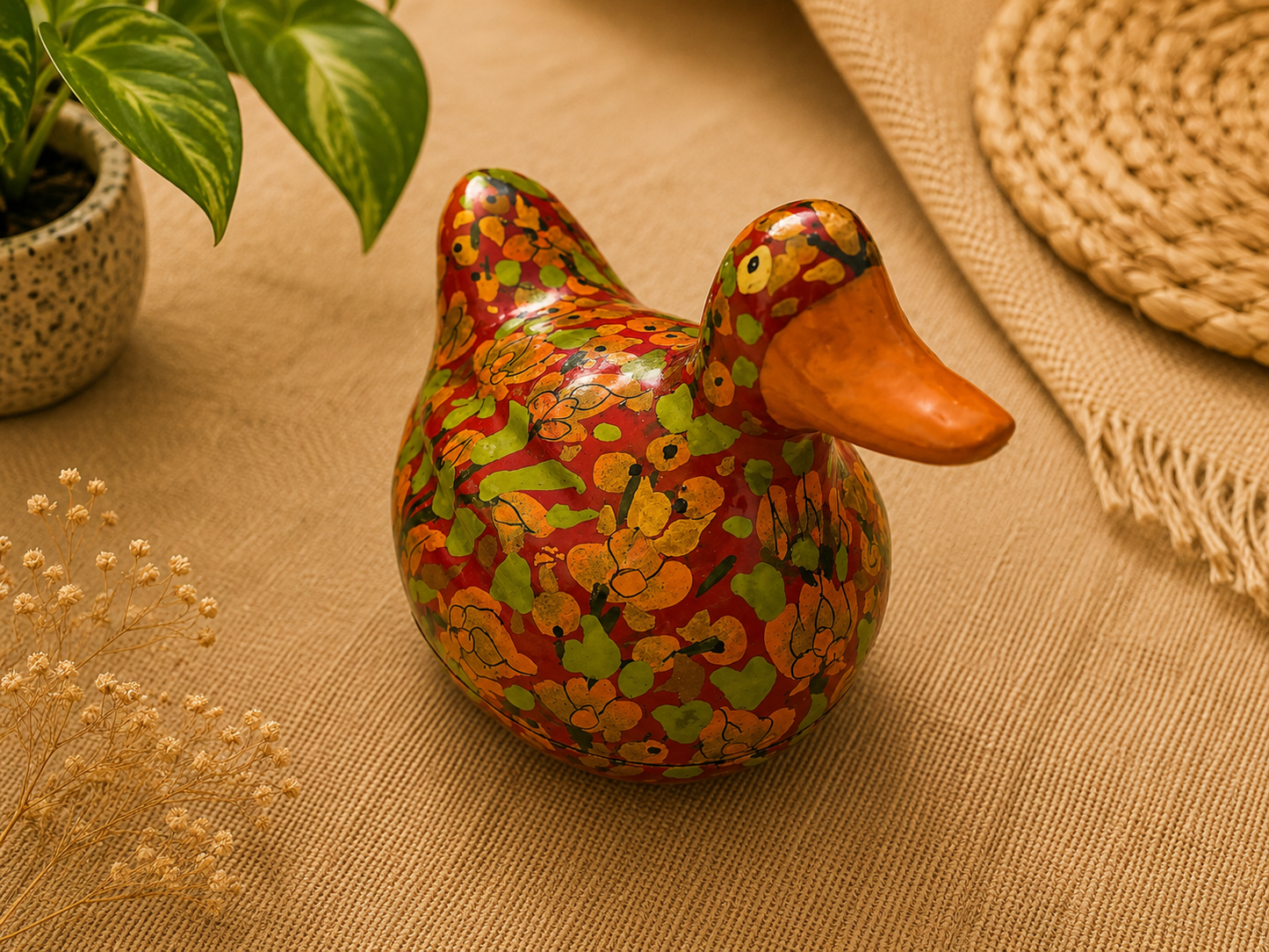 Handcrafted Duck-Shaped Keepsake Box – Decorative Wooden Animal Storage Box