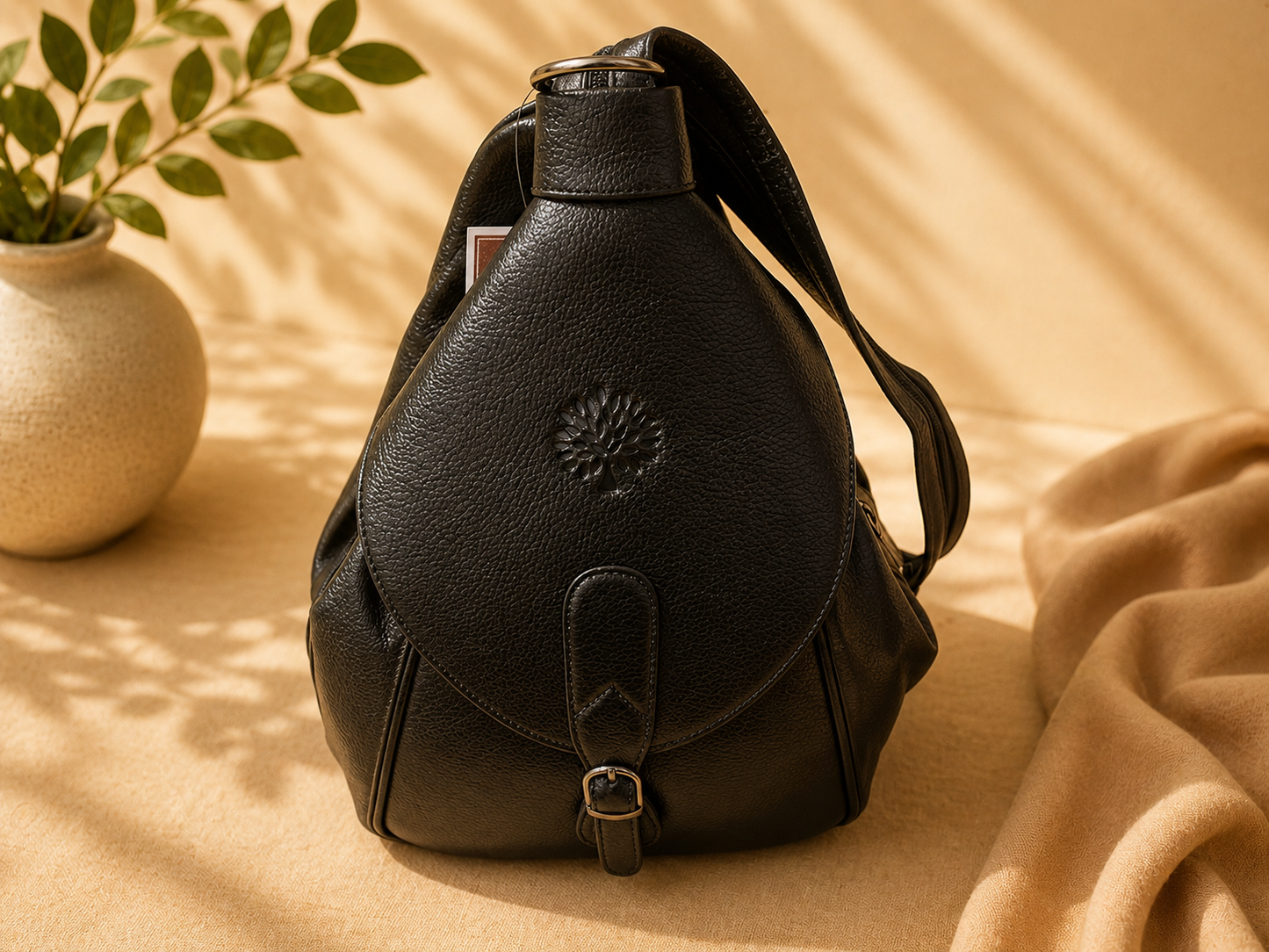 Ambur Genuine Leather Women’s Backpack – Classic Black
