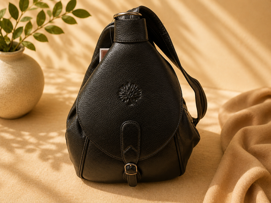 Ambur Genuine Leather Women’s Backpack – Classic Black