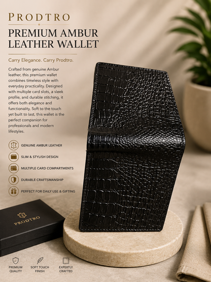 PRODTRO Premium Ambur Leather Wallet – Timeless Style, Everyday Functionality
