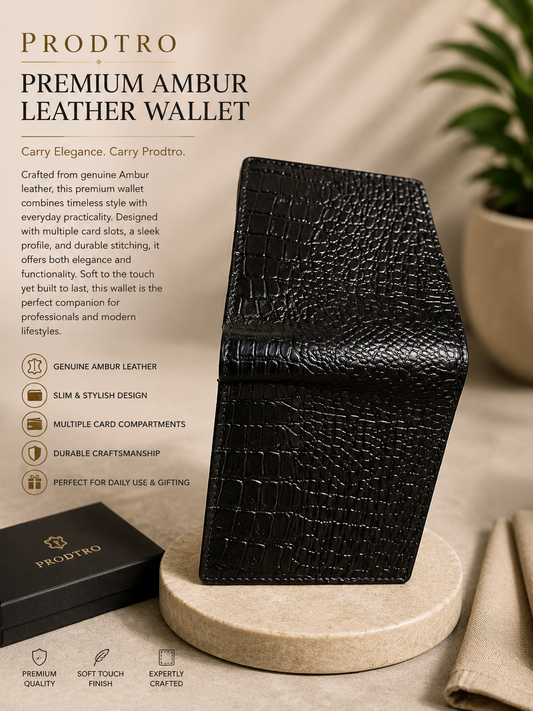 PRODTRO Premium Ambur Leather Wallet – Timeless Style, Everyday Functionality
