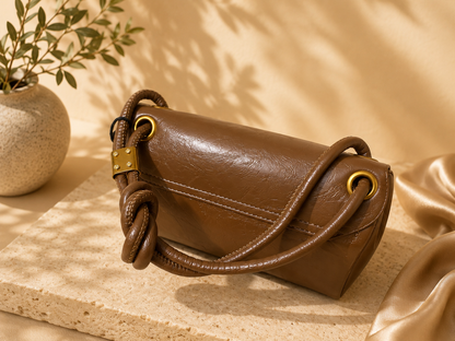 Ambur Genuine Leather Women’s Shoulder Bag – Vintage Coffee Brown