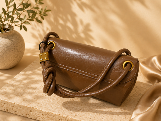 Ambur Genuine Leather Women’s Shoulder Bag – Vintage Coffee Brown