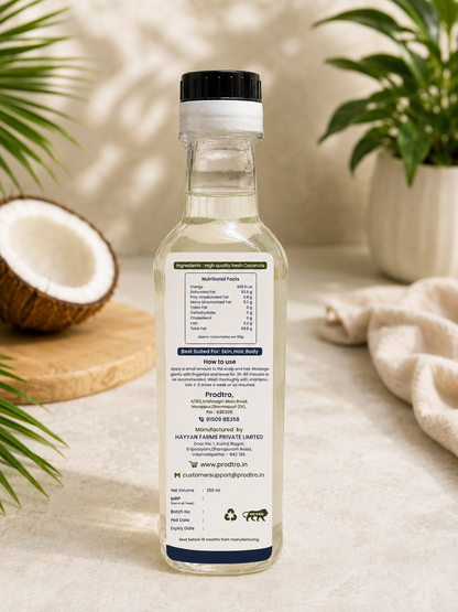 Prodtro Virgin Coconut Oil – 100% Pure Cold-Pressed | 250 ml