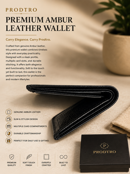 PRODTRO Premium Ambur Leather Wallet – Timeless Style, Everyday Functionality