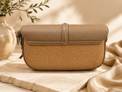 Premium Ambur Leather Ladies Sling Wallet Bag – Tan Brown