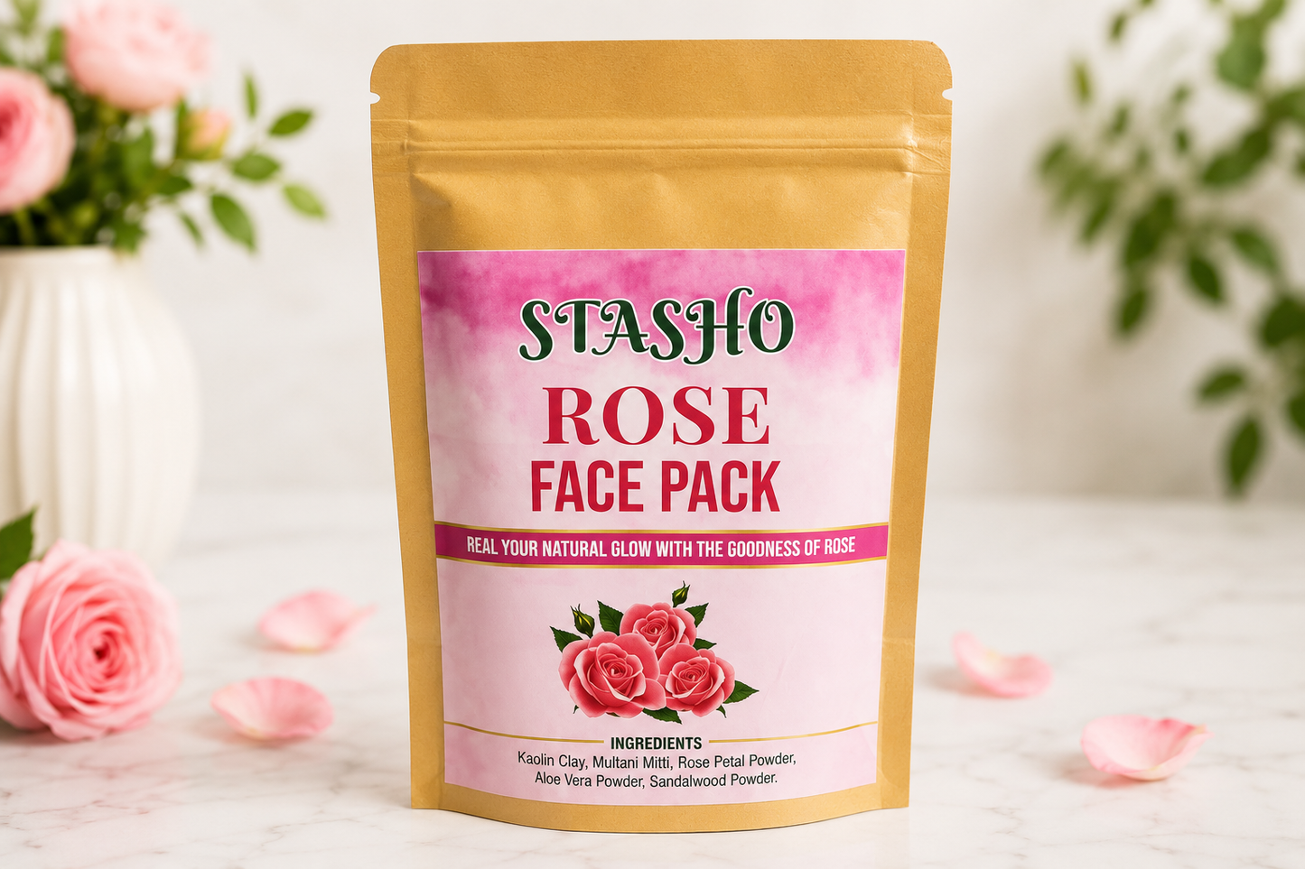 STASHO Rose Face Pack | Natural Glow & Skin Refreshing Herbal Face Pack