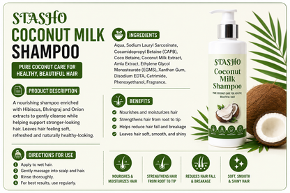 STASHO Coconut Milk Shampoo | Pure Coconut Care for Healthy, Beautiful Hair