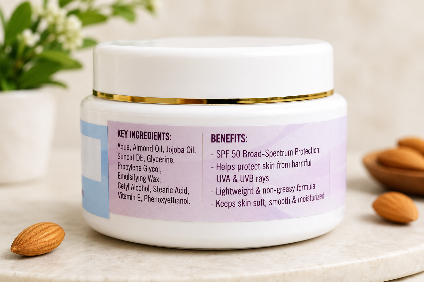 STASHO Sunscreen Cream SPF 50 | Broad Spectrum UVA & UVB Protection