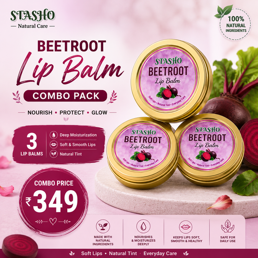 Stasho Beetroot Lip Balm Combo Pack (3 Lip Balms) – Natural Lip Care Trio