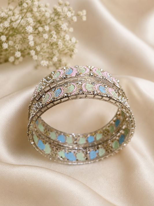 Elegant Pastel Enamel Designer Bangle
